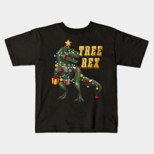 Dinosaur Tree Rex Pajamas Christmas Gift for Boys Kids T-Shirt